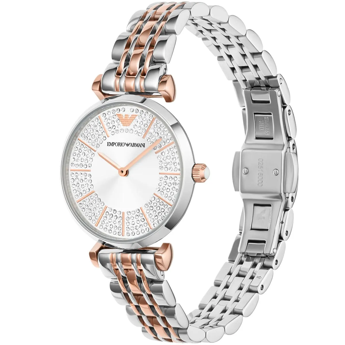 ar11537-emporio-armani-watch-women-crystals-silver-dial-stainless-steel-metal-rose-gold-strap-quartz-battery-analog-gianni-t-bar_2 Emporio Armani watch for women AR11537 - الصورة 2